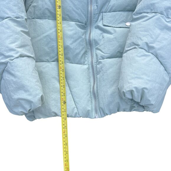 Zara Puffer Jacket Men's Green Mock Neck Long Sleeve Pocket Detail Zip-Up Small - Picture 11 of 17